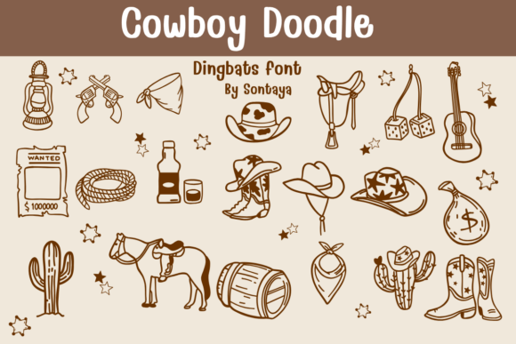 Cowboy Doodle: A Modern Design Asset with Frontier Spirit