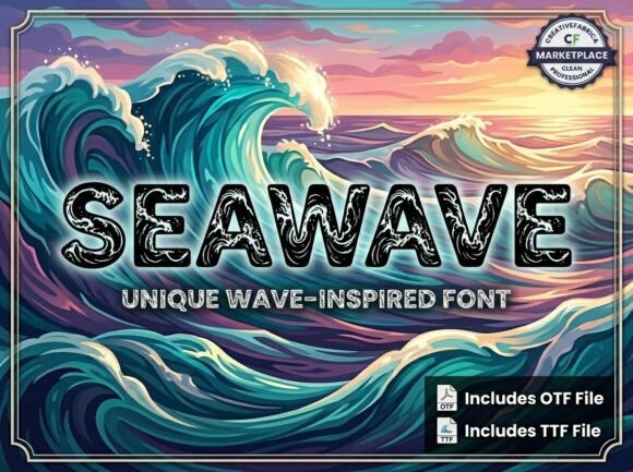 Seawave: A Bold Decorative Display Font for Impactful Design