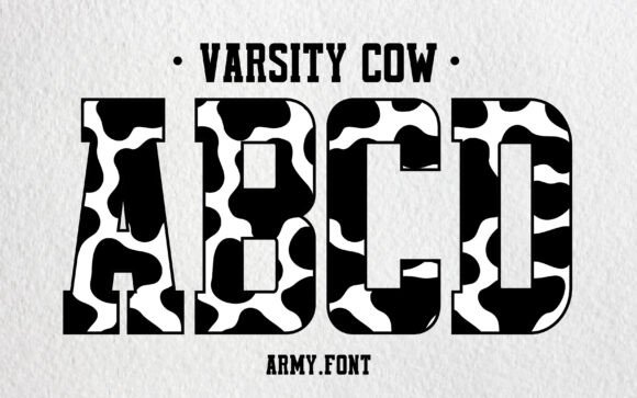 Unleashing Whimsical Charm with Varsity Cow Typography